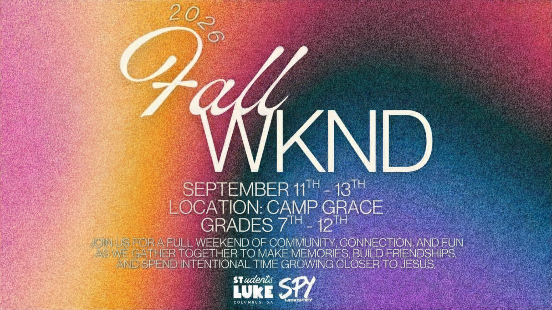 Youth Fall WKND Retreat (Pay)