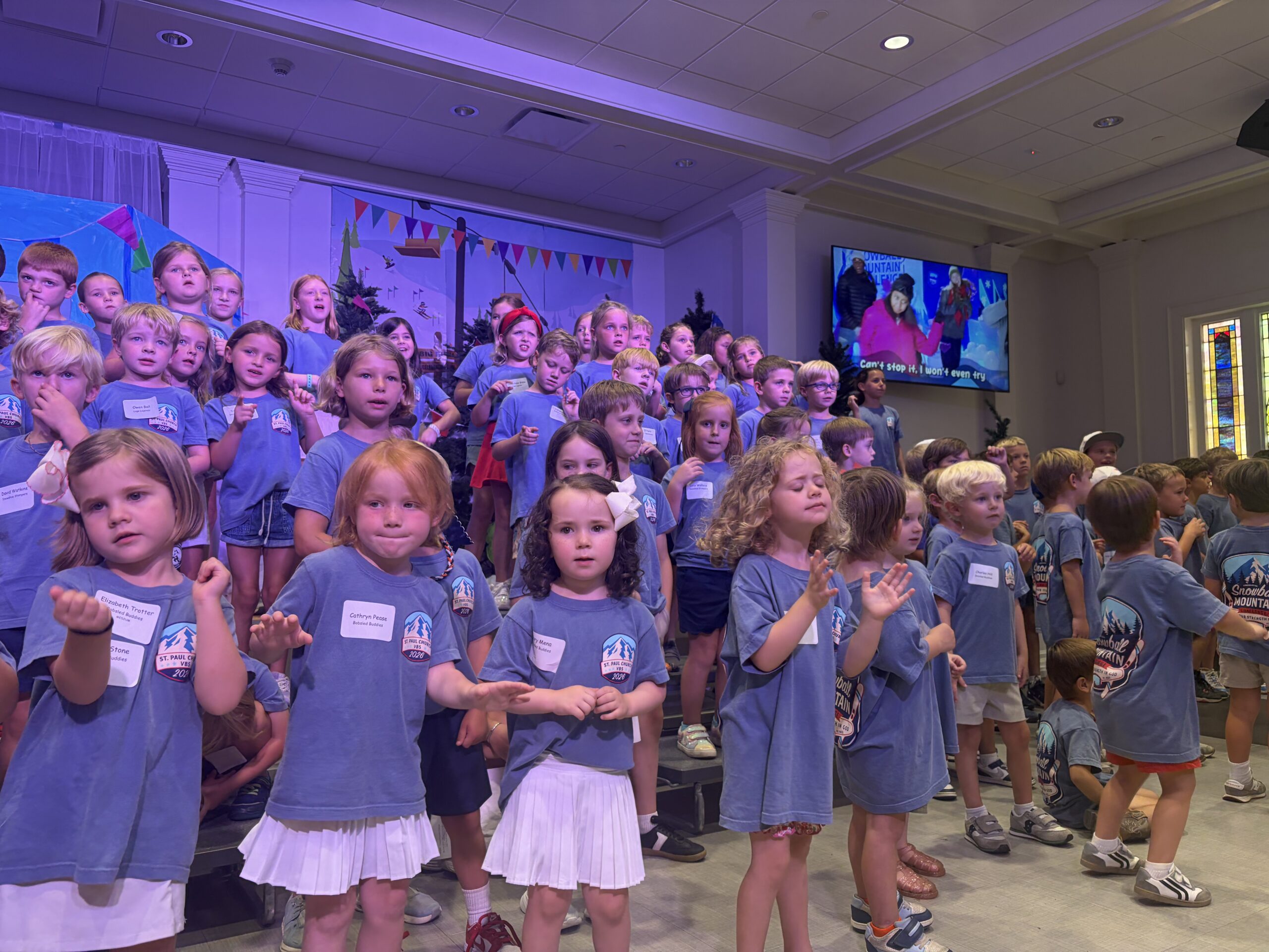 Children gathered for Vacation Bible School at St Paul Church