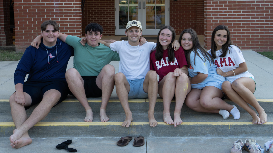 St Paul youth gathered together outside the youth building