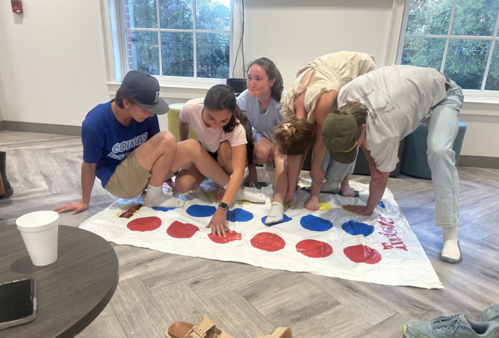 St Paul youth playing Twister during Wednesday Hangout